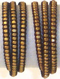 Braided Cord Wrap Bracelets with Brass Beads