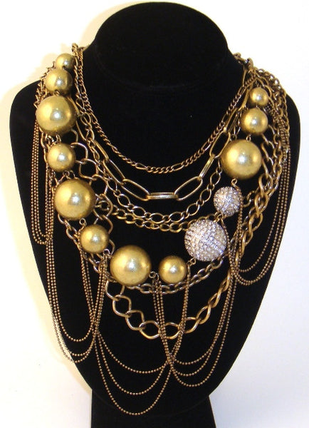 Multi-Chain Fireball Necklace