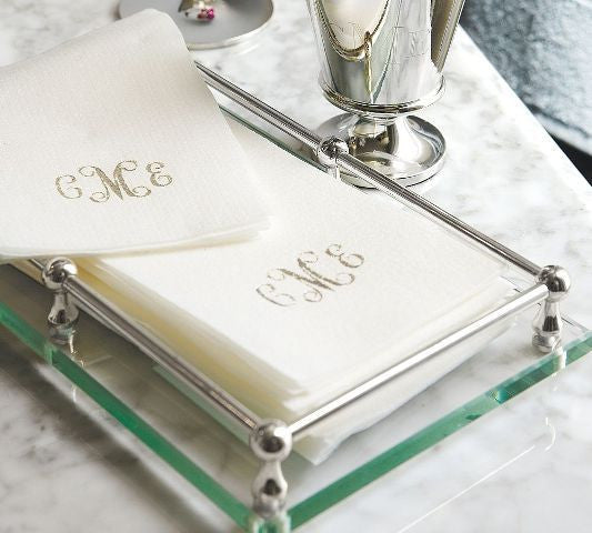 Monogram Paper Guest / Hand Towels, A-Z - Hudson Grace - Hudson Grace