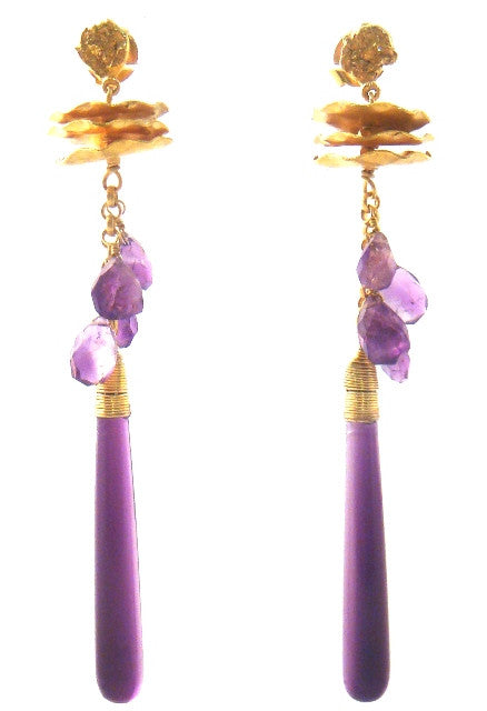 Amethyst gold best sale drop earrings