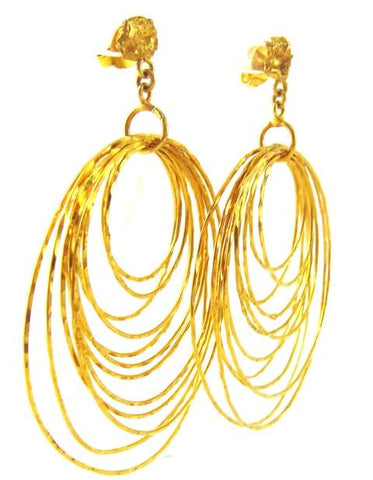 Dangling Gold Plated Hoop Earrings