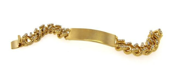 Crystal Link & Golden ID Bracelet