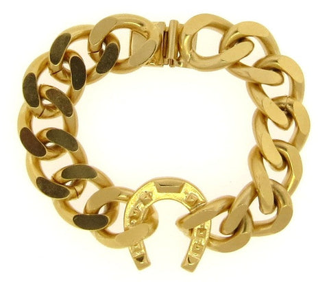 Horseshoe & Golden Chain Link Bracelet
