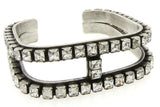 Rhodium & Crystal Square Bracelets