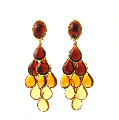 William Earrings, Shades of Amber