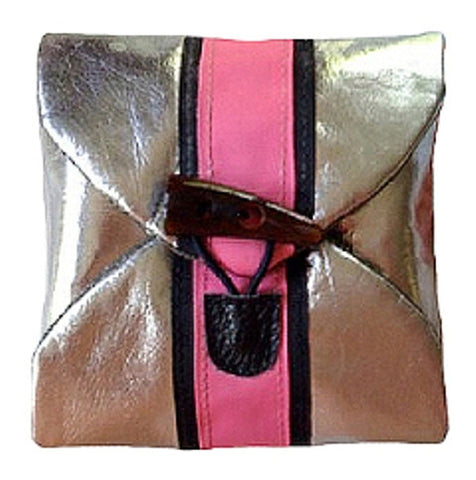 Silver Metallic & Pink Travel Jewelry Pouch