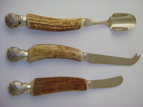 Cheese Server Set with Sterling & Horn