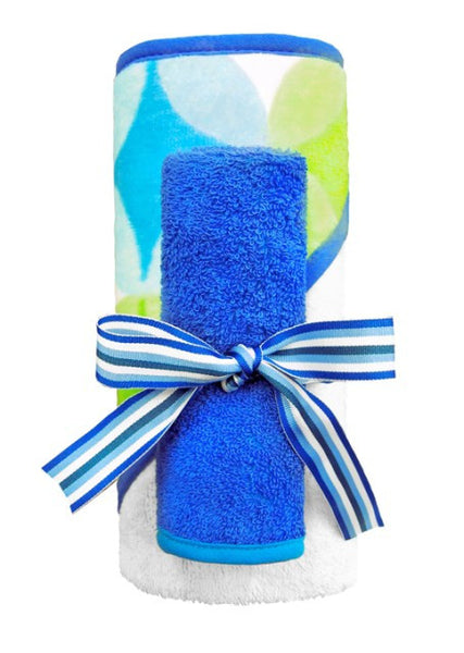 Bubbles Hooded Towel Set, Cobalt Blue