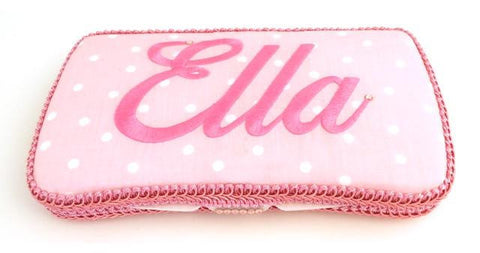Personalized Baby Wipe Case, Dots (Travel Size)
