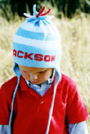 Personalized Stripe Earflap Hat Children s