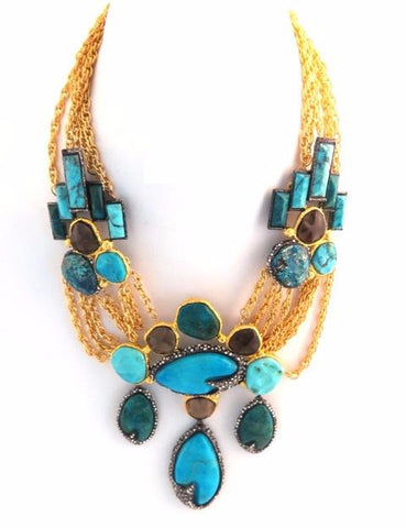 Cordova Gold & Antique Rhodium Statement Necklace