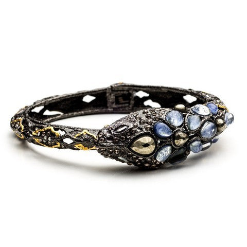 Ruthenium & Gold Snake Bangle