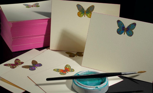 Hand Painted Butterfly Note Card Set – Linea Luxe