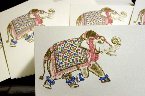 Engraved Elephant Note Card Set