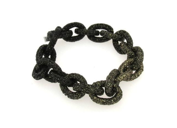 Ombre Crystal Link Bracelet, Black/Gold
