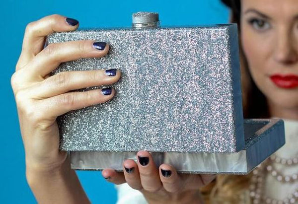 "Twilight" Acrylic Clutch with Druzy Clasp