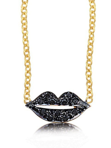 Mini Diamond Lips Necklace