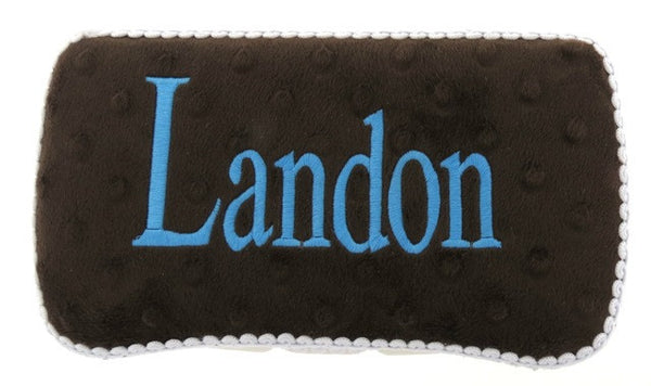 Personalized Baby Wipe Case, Chocolate Minky (Travel Size)