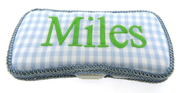 Personalized Baby Wipe Case, Blue & Green (Travel Size)