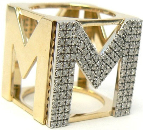 Diamond & Yellow Gold "Monoglam" Ring